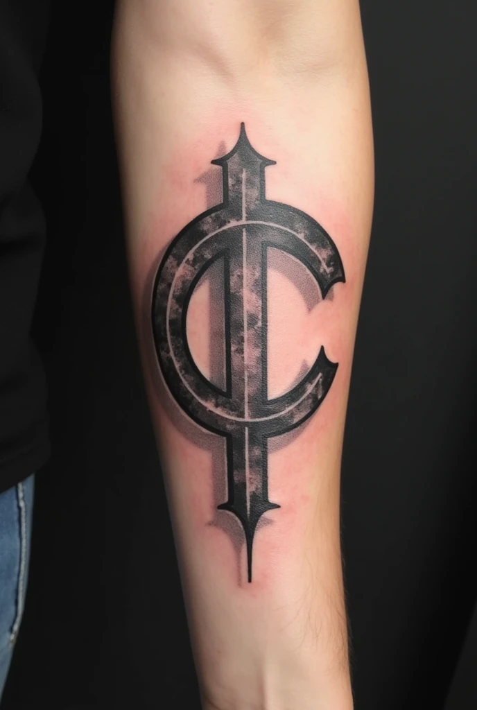 Create a tattoo combining the letters T and C 

