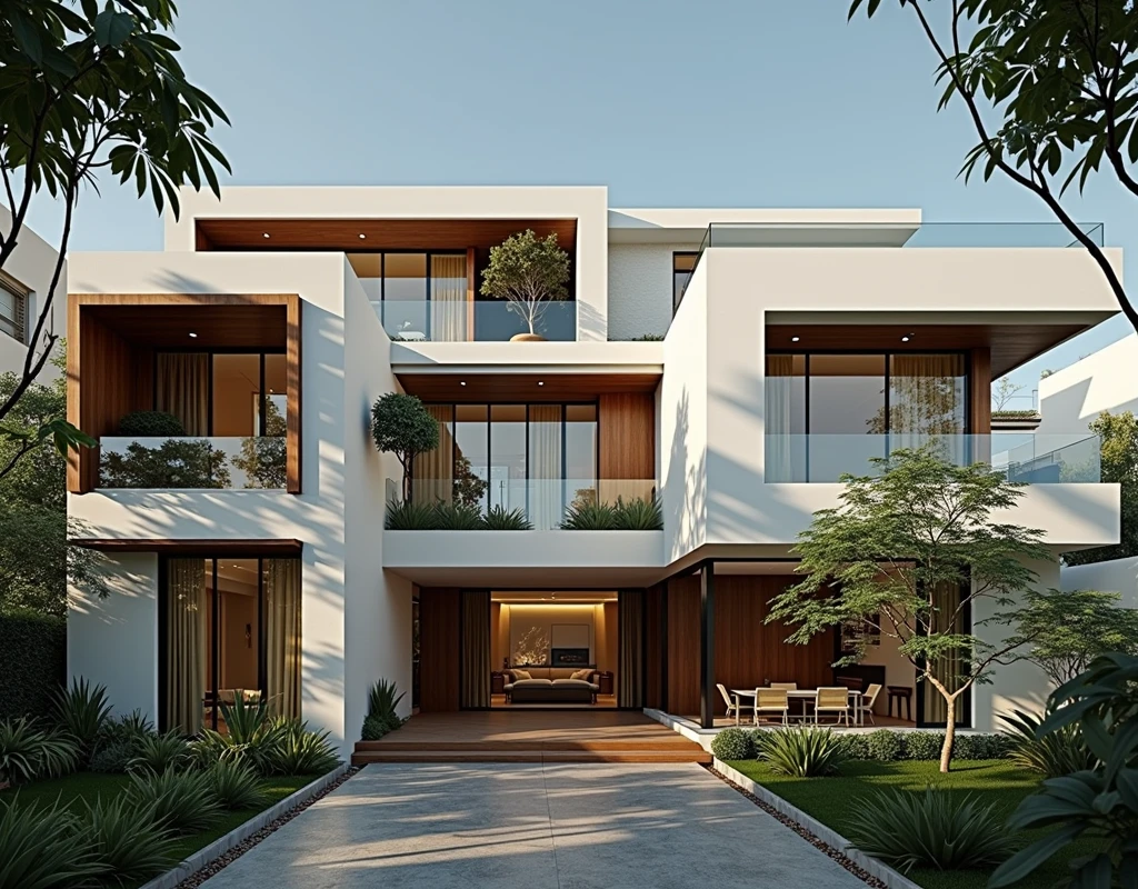 RAW photo,Masterpiece, high quality, best quality, authentic, super detail, townhousevn, exterior, morden house with white wall and glass windows, daylight, archdaily architecture, (high detailed :1.2), 8k uhd, dslr, soft lighting, high quality, film grain, Fujifilm XT3 Negative promt:(normal quality), (low quality), (worst quality), paintings, sketches,lowres, text, cropped, worst quality, low quality, normal quality, signature, watermark, username, blurry,skech,logo,blurry, drawing, sketch, poor quality, ugly, low resolution, saturated, high contrast, oversharpened,low quality, bad anatomy, worst quality,deformed, disfigured, cropped, jpeg artifacts, error, mutation,noise,UnrealisticDream