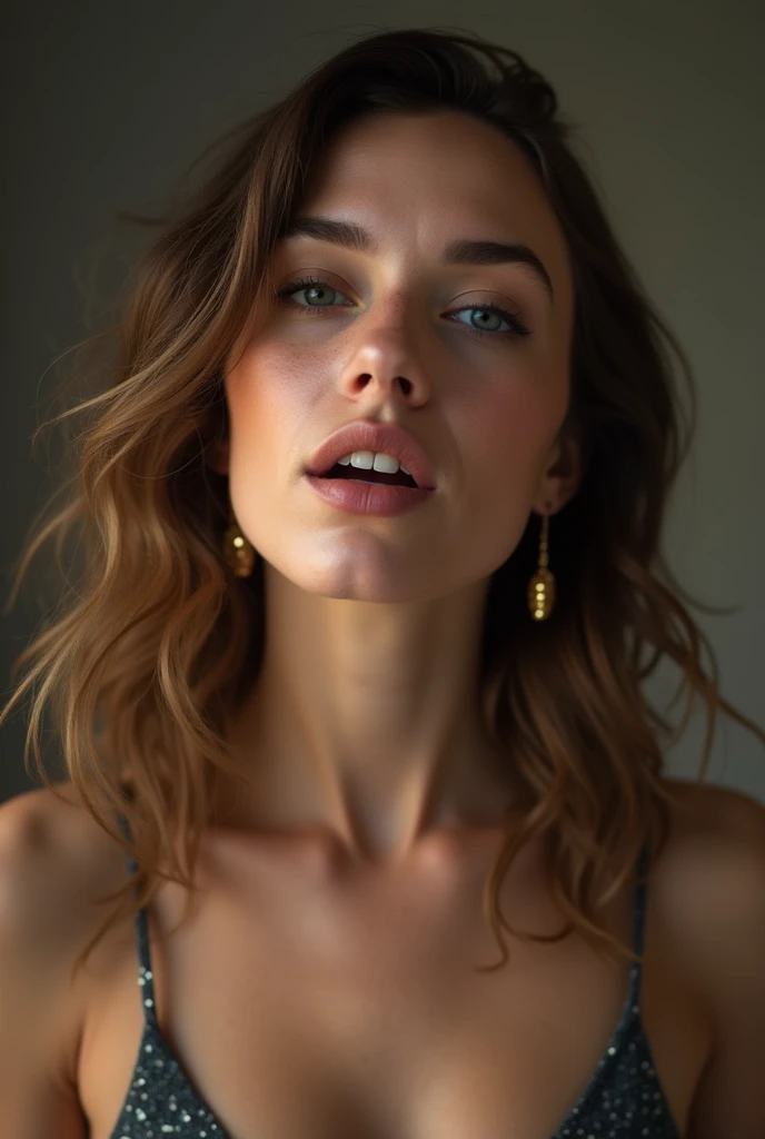 Woman with mouth full of cum