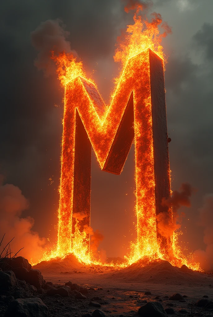 A burning M