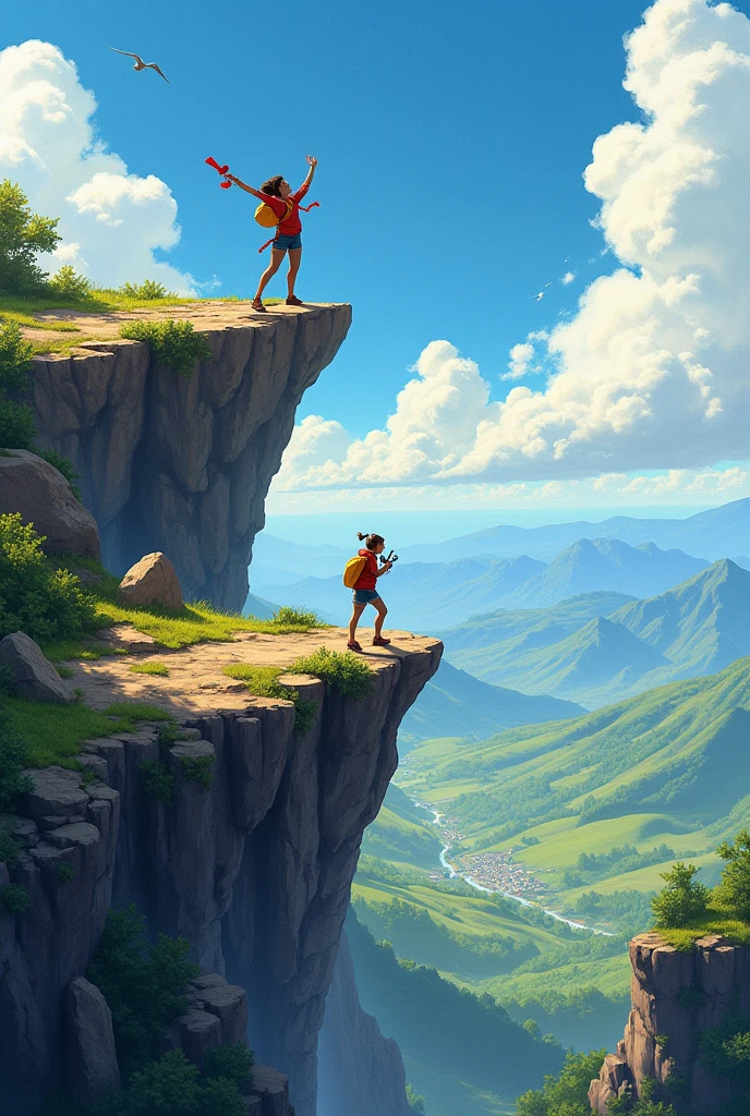 , with a cliff, Make it lively