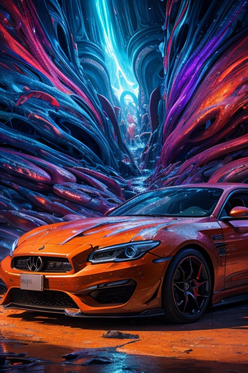 ( Surrealism ) a Surreal scene involving melting human anatomy cars and orgasms, confusing chaos, ethereal and divine, photorealistic, 8k, hyper detailed, dramatic lighting, vibrant colors, surreal and abstract,