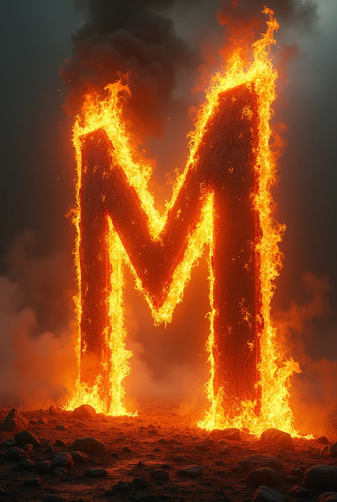 A burning M