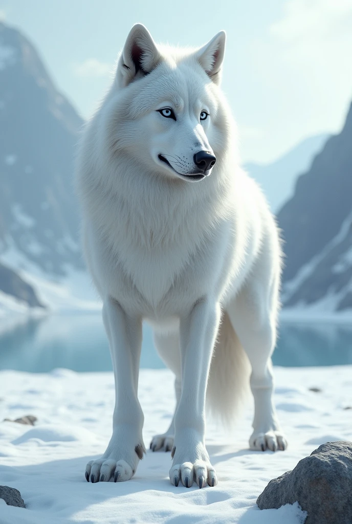 Crie um lobo branco anthro