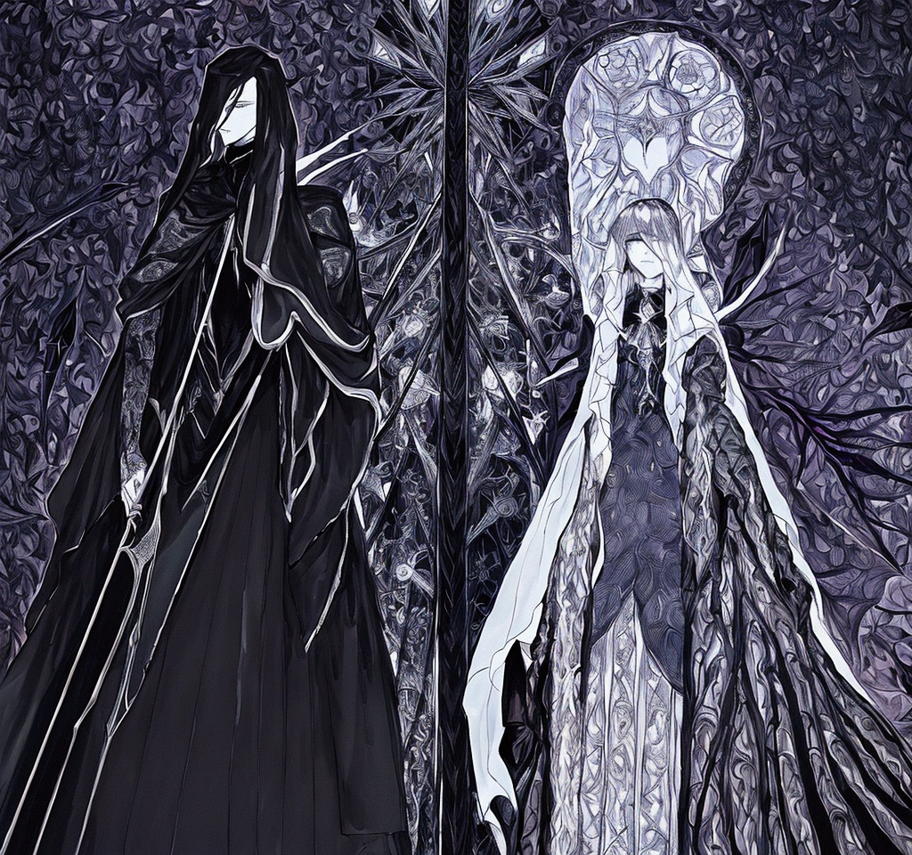 Ink drawing, ((Harry Clarke style)) Niccolo Paganini Full Length Black Suit with Cape, white shirt and black collar with long hair and no beard, pale face high detail plays violin excited closed eyes highly detailed artwork in background floating demons ominous atmosphere