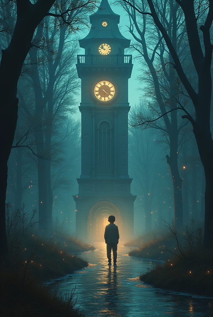 8k , masterpiece , realphoto , high resolution , break , In the heart of a quiet forest stood an old, abandoned clock tower. For decades, the clock had not ticked, yet the eerie sound of its ticking echoed through the village, keeping everyone away. The hands of the clock were frozen, but the rhythmic ticking persisted, as if time itself were trapped within.
One night, a curious boy named Louis decided to explore the mysterious tower. Unable to resist his curiosity, he pushed open the creaky door and stepped inside. To his astonishment, the interior was like another world entirely. The walls were adorned with twinkling stars, and the ceiling stretched out infinitely, like the boundless universe.
As Louis approached the clock, the ground beneath him rippled like water, and it felt as though he was walking on a liquid surface. The clock’s hands slowly began to move, but in reverse, as if time itself were rewinding.
Taking a step forward, Louis saw time reversing before his eyes. The village landscape appeared before him, with trees growing younger and houses being unbuilt. The people too moved backward, their actions playing out in reverse, as past events unfolded once more.
Suddenly, the clock began to tremble violently. The stars on the walls fell down, swirling around Louis in a mesmerizing dance. The stars whispered to him, “Time belongs to you now, and you have the power to control it. But beware, for those who tamper with time must pay the price.”
Fear gripped Louis as he tried to flee from the clock tower, but the clock’s hands reached out, grabbing hold of his shadow, refusing to let him go. As the hands continued to turn backward, Louis’s body began to fade, becoming part of the past he had witnessed.
The last thing Louis felt was an overwhelming silence, as he was engulfed by the timeless void. The clock’s ticking ceased, and the forest returned to its usual stillness. Only the hands of the clock now reflected Louis’s image, forever captured in time.