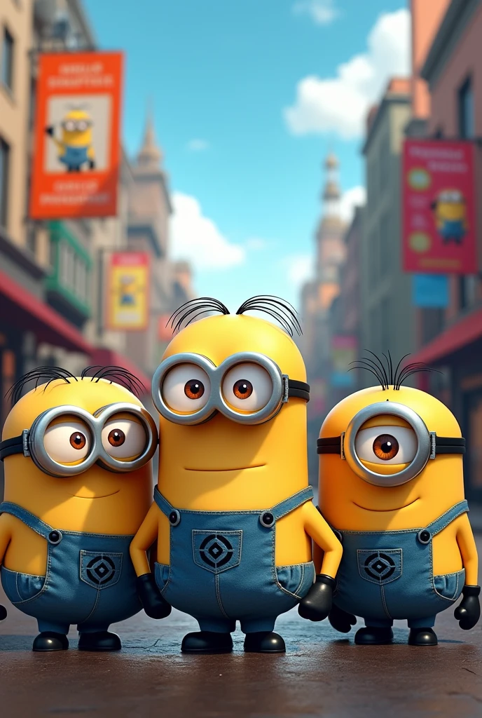 Advertising poster to see the movie the minions
