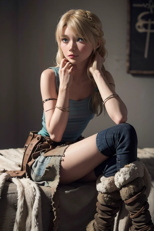 astrid hofferson, Skinny body, small bust, two hands, Whole body, you can see his legs, Lovely, very sexy,