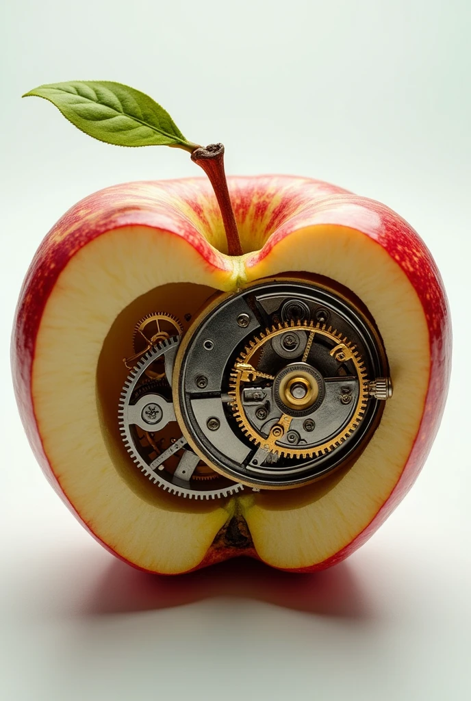8k , masterpiece , realphoto , high resolution , break , clockwork an apple
