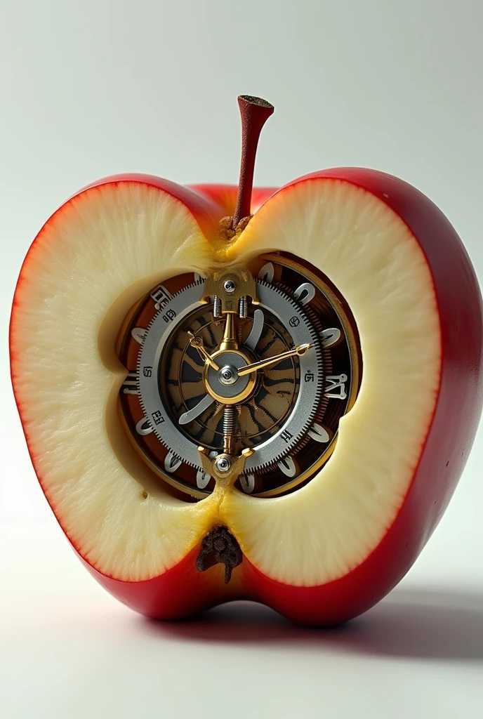 8k , masterpiece , realphoto , high resolution , break , clockwork an apple