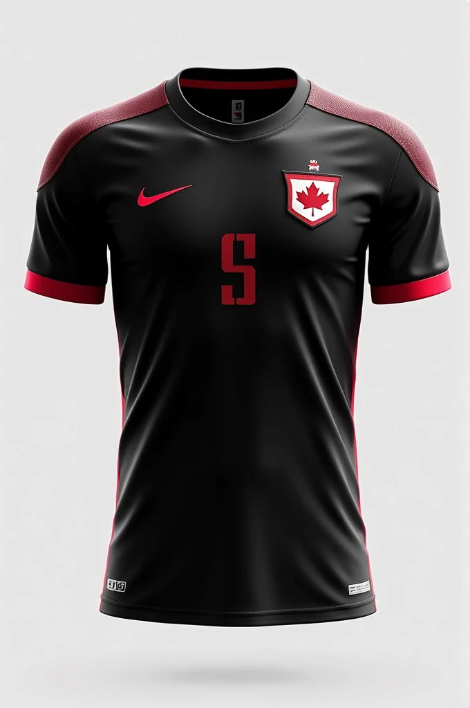 Canada soccer jersey black with wine red details