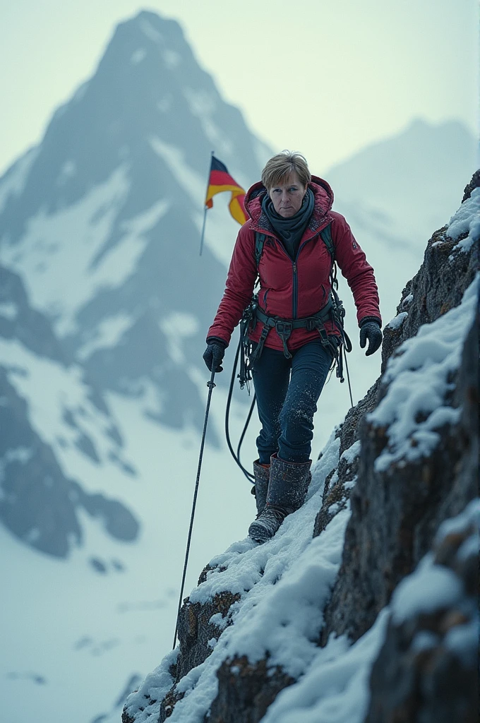 Visuals: Image of Angela Merkel or a symbolic representation of resilience (e.g., mountain climber, waves).