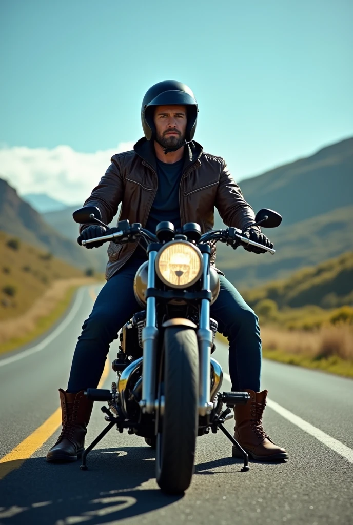 man sitting on a motorcycle