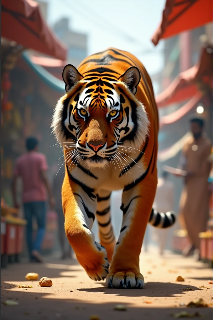 A bangole Tiger walk in Market 