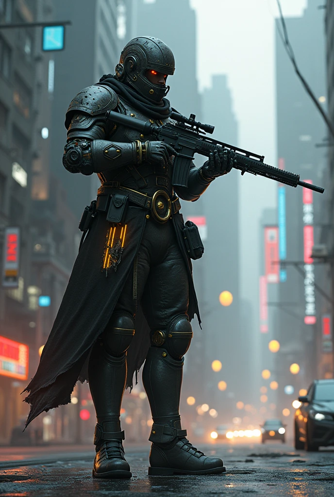 you can make a cyborg templar warrior holding a sniper rifle and this in a cyberpunk environment