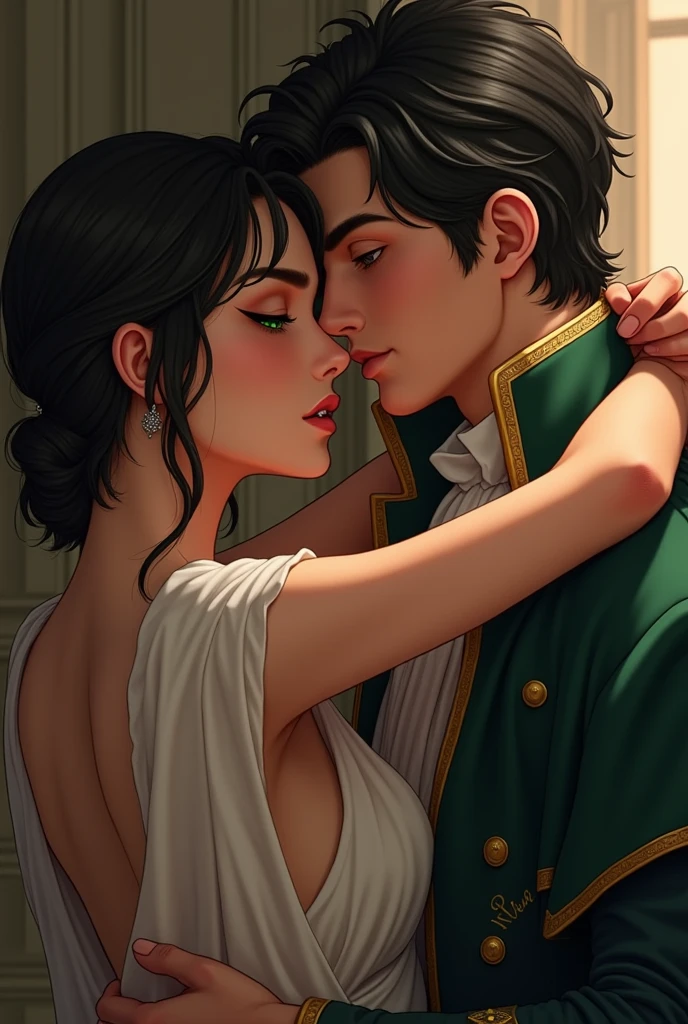 A gay couple, one of them is a prince of Italy, he has black hair and green eyes the other is a man with Korean features. Both were caught in an intimate moment 