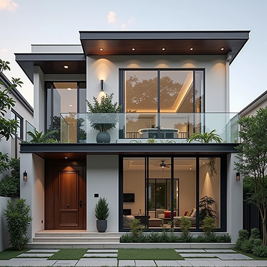 RAW photo,Masterpiece, high quality, best quality, authentic, super detail, townhousevn, exterior, morden house with white wall and glass windows, daylight, archdaily architecture, (high detailed :1.2), 8k uhd, dslr, soft lighting, high quality, film grain, Fujifilm XT3 Negative promt:(normal quality), (low quality), (worst quality), paintings, sketches,lowres, text, cropped, worst quality, low quality, normal quality, signature, watermark, username, blurry,skech,logo,blurry, drawing, sketch, poor quality, ugly, low resolution, saturated, high contrast, oversharpened,low quality, bad anatomy, worst quality,deformed, disfigured, cropped, jpeg artifacts, error, mutation,noise,UnrealisticDream