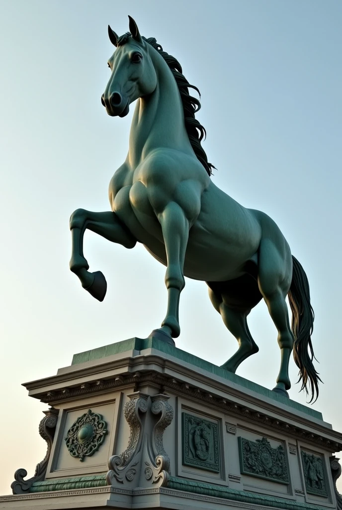 Horse statue inspired by the Statue of Liberty