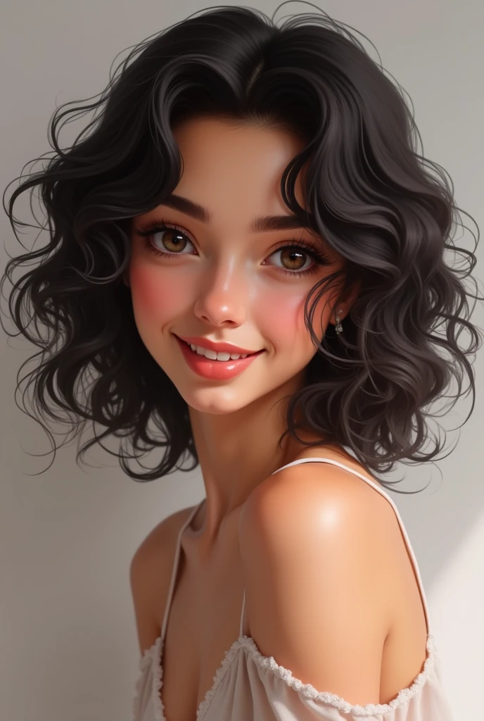 A girl very similar to my curly black mulatto manicurist