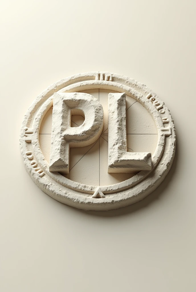 3d topographic logo Initials pl Geodetic GPS compass Neutral tones