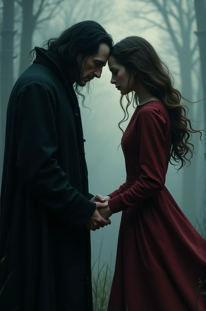 Severus Snape hold lily Potter hand