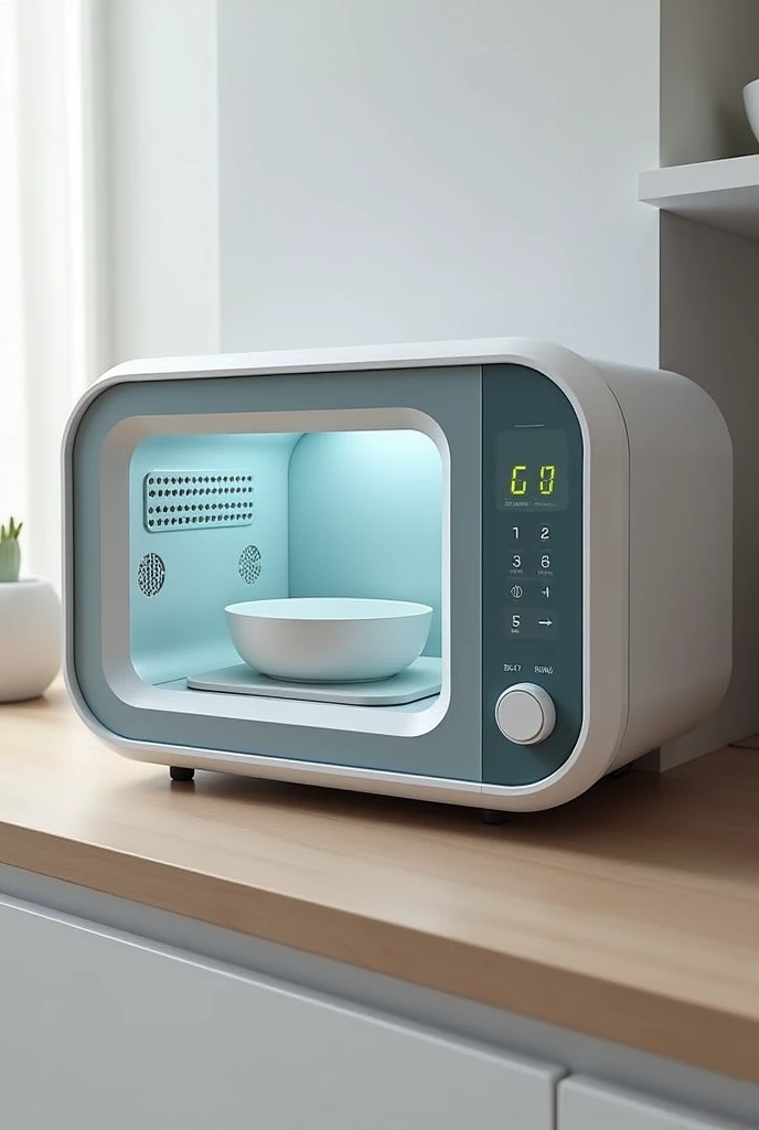 microwave that also freezes, but it's not a fridge, It's a microwave, in the form of a small microwave with the freezing functions visible, in the form of a microwave and called micro ice, one more