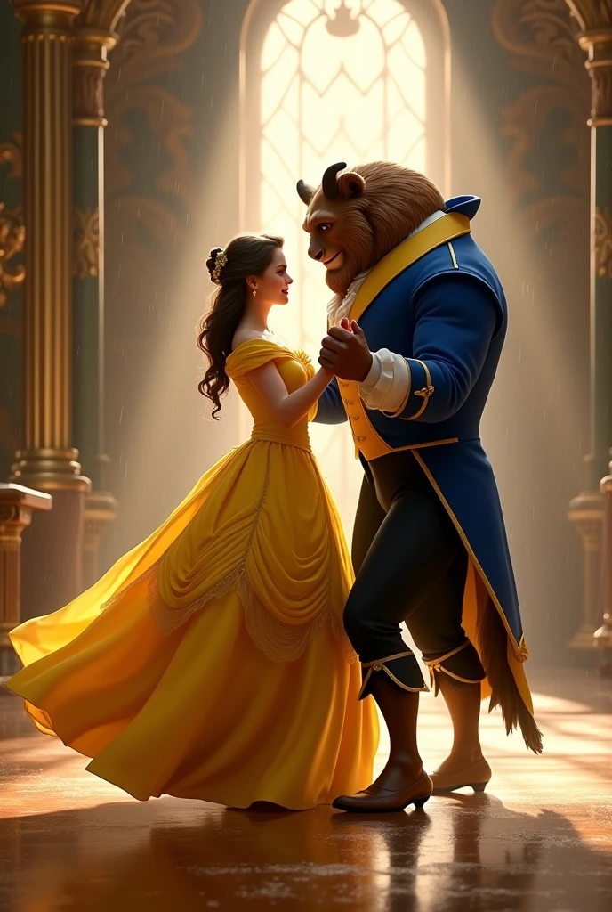 Beauty and the Beast Dancing in the Rain