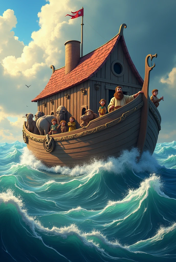 Noah&#39;s Ark from the Bible in animated form