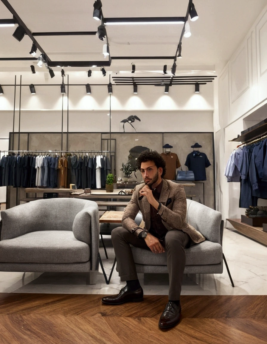 I need to improve this image for my WhatsApp business. I am a salesperson at the Oficina Reserva clothing store., I need it to contain the brand logo 