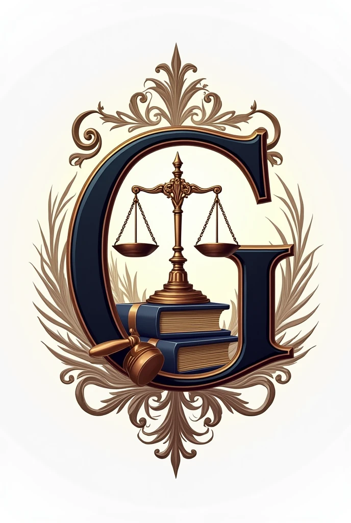 Letter G with lawyer symbols