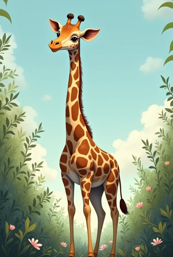 Giraffe standing on 2 legs