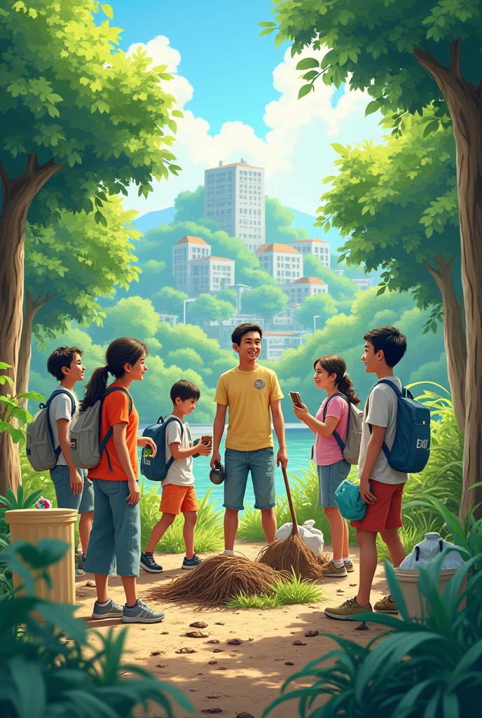 People taking care of Earth and helping raise environmental awareness