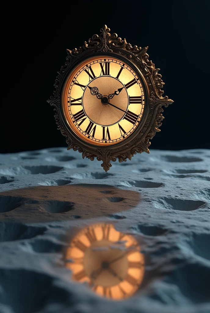 Make a clock reflected in the moon