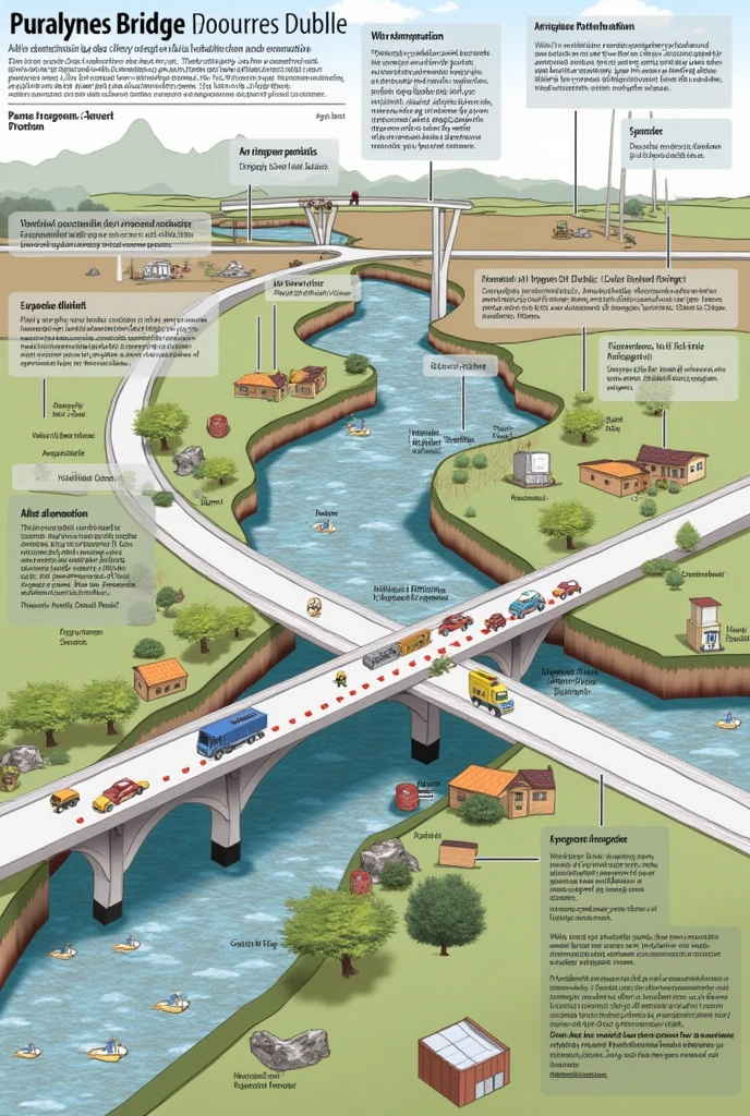 Conceptual Model: Environmental Pollution on the Arrayanes Bridge, Arequipa, Peru 1. Sources of Pollution Vehicular Traffic:

Gas emissions (co, Nox, SO2, coVs) from vehicles crossing the bridge.
Suspended particles (PM10 y PM2.5) caused by brake wear, tires, and pavement.
Fuel and oil spills that can contaminate nearby soils and water bodies.
Construction and Maintenance of the Bridge:

Particulate matter and other debris generated during bridge construction or maintenance.
Chemicals used in bridge preservation, such as paints and solvents.
Local Industry and Commercial Activities:

Discharges of industrial wastewater that may affect bodies of water near the bridge.
Dust and particulate emissions from nearby commercial and industrial activities.
2. Routes and Paths of Exposure to Air:

Dispersion of air pollutants such as gases and suspended particles from the bridge to nearby residential and commercial areas.
Direct inhalation of pollutants by people who transit or live near the bridge.
Water:

Surface runoff carrying pollutants from the bridge to the Chili River or nearby streams.
Infiltration of contaminants into underground water bodies due to spills or runoff.
floor:

Deposit of particles and chemicals on the surrounding soil, affecting the quality of soil and plants.
Bioaccumulation of heavy metals and other contaminants in vegetation that could enter the food chain.
3. Human Recipients:

Local residents: People who live near the bridge and are exposed to pollutants on a long-term basis.
Workers and passers-by: Drivers, pedestrians, and cyclists who use the bridge daily.
Local ecosystems:

Nearby bodies of water: Like the Chili River, that could be affected by pollutants carried by runoff.

