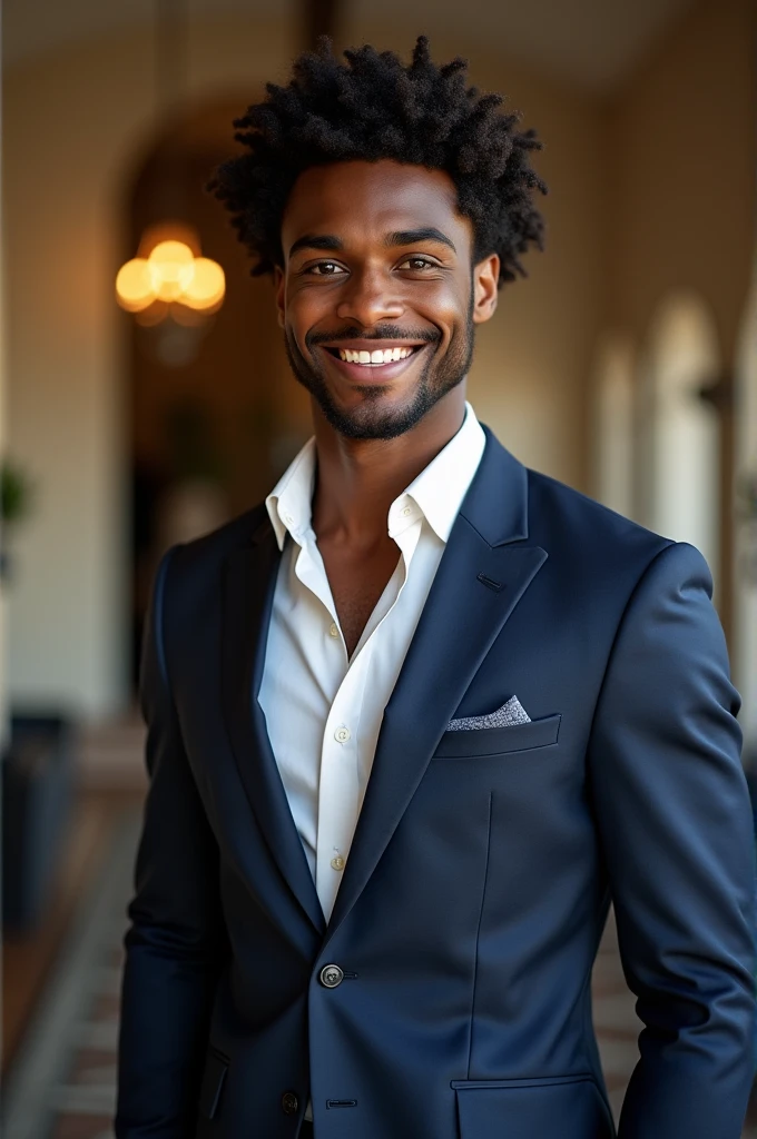 Je veux un garçon, grand , beau, avec un joli sourire, dés fossettes, un teint noir, avec une apparence riche, très élégant , sportif, un corps moyennement musclé , des cheveux bouclés, des yeux bleu 