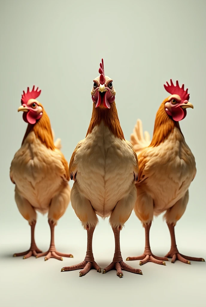 Chickens with human legs