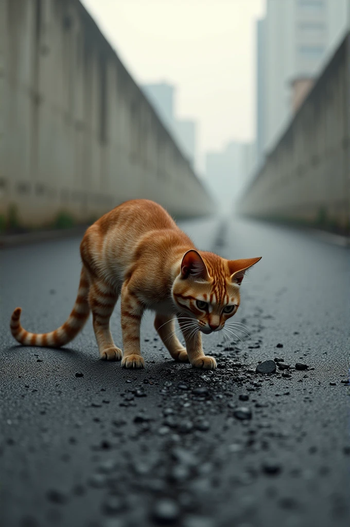 cat doing asphalt