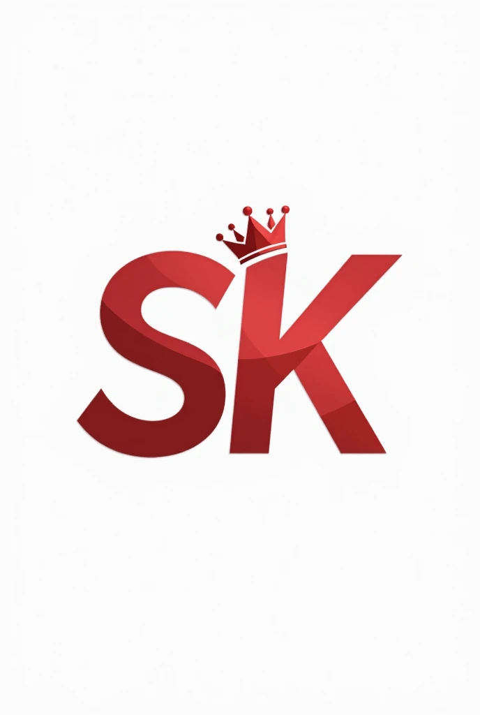 A logo with SK written in red and a crown with a white background