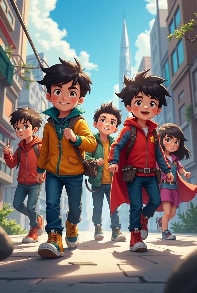 Create a team of boy heroes 