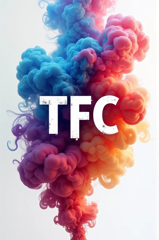 Logo with TFC letter with colored smoke