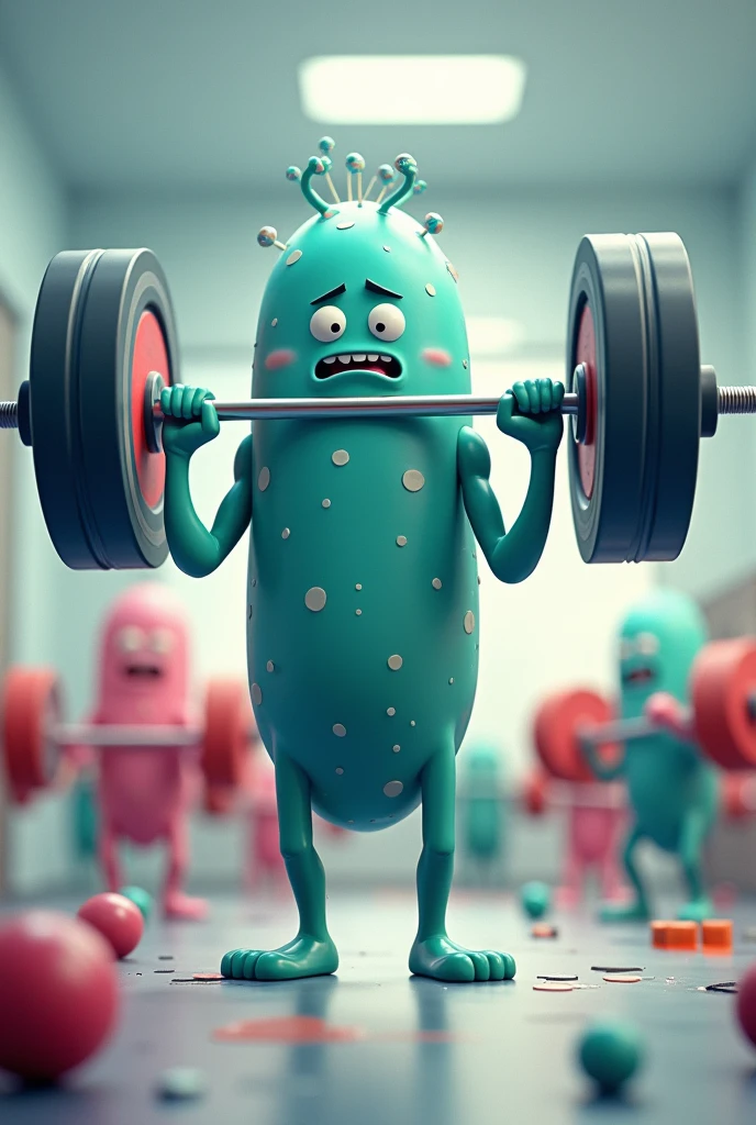 bacteria lifting weights