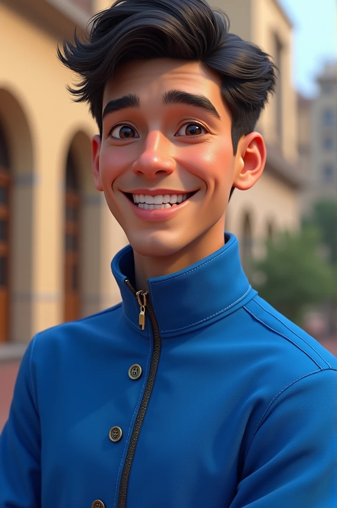 20 year old boy, with blue clothes 