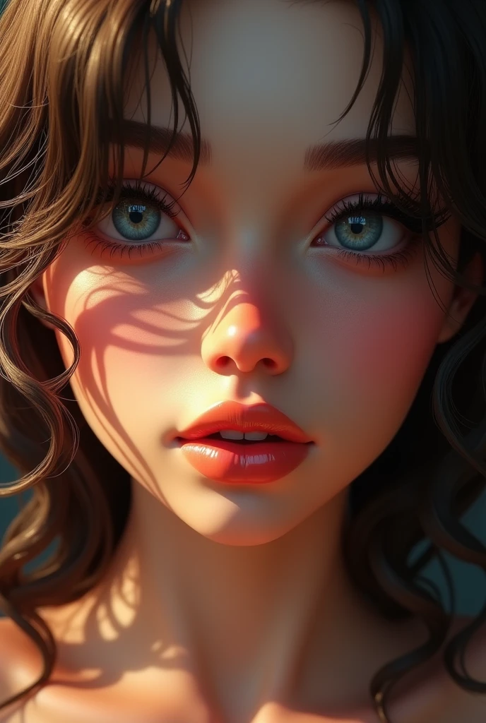 a shemale with huge breasts, beautiful detailed eyes, beautiful detailed lips, extremely detailed face, long eyelashes, realistic, photorealistic, hyper detailed, 8k, best quality, masterpiece, cinematic lighting, dramatic lighting, vibrant colors, fantasy, surreal