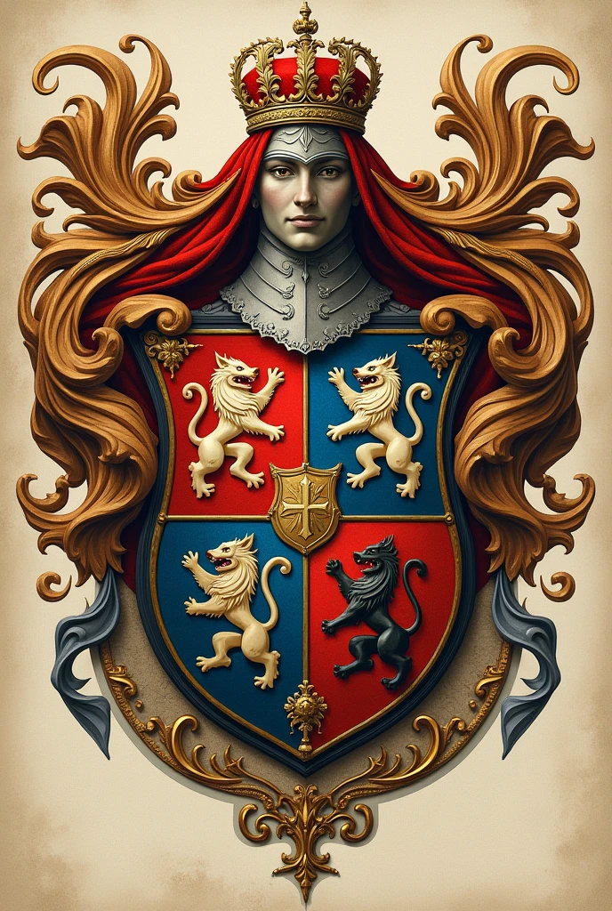 Crée un blason pour la dynastie Dearwald. C’est une puissante famille de sorciers composés d’intellectuels nés au Royaume-Uni. Ils sont à la fois admirés et craint. Ils possèdent également le titre de comte du Norfolk. Donne lui un air ancien et noble sans figure anthropomorphique.
