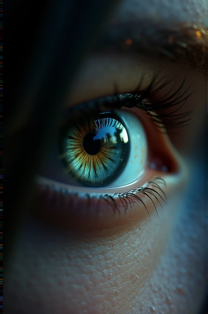 Lighting reflecting in someone's elses eye