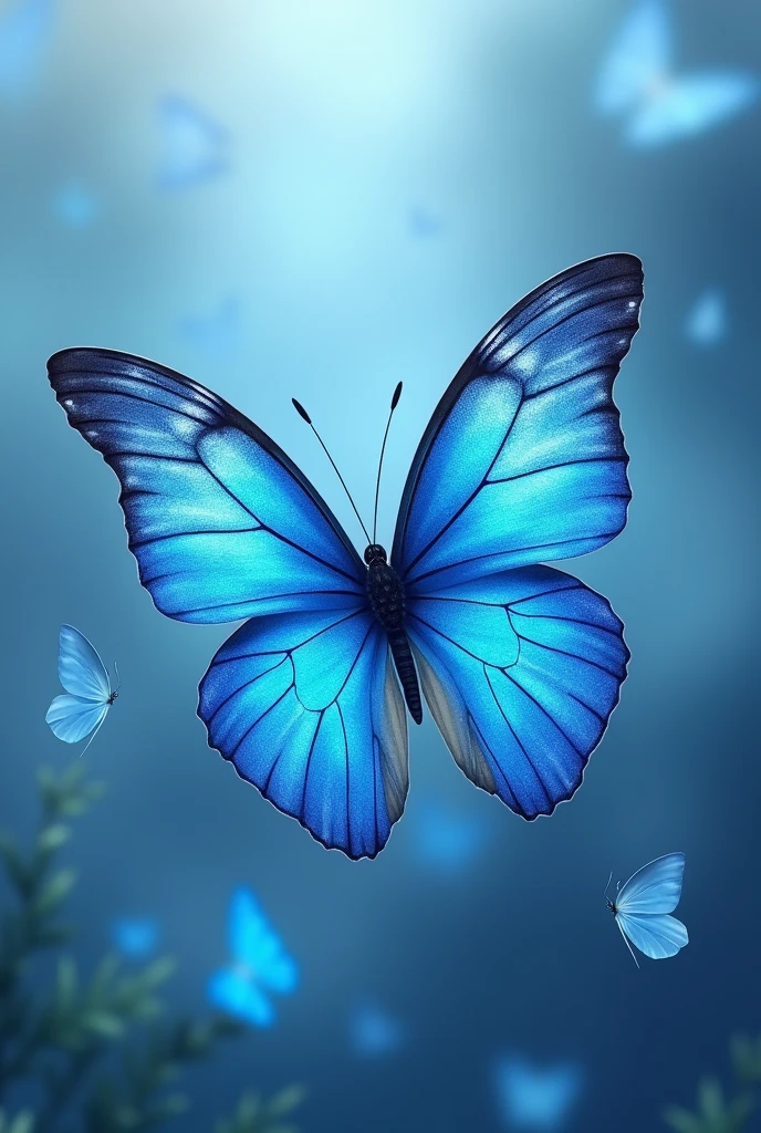Blue butterfly with 4k HD and no background