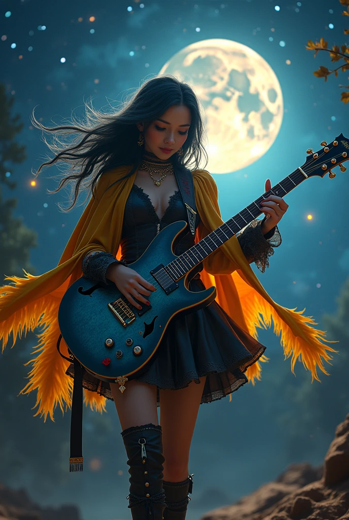 galaxy nebulas stars starry nebula_sky full moon epic night spacious moon panoramic hyper Gorgeous Masterpiece ultra UnrealEngine5 deep path equirectangular_360 MusicHall Beholder❤ Goddess play guitar (😘👩🎀👗guitar) global forest luminescence saturate volumetric kinematic_Moonlight Lightning_Meticulously intricate contrast ultra_ultra high detail_max ultra high quality_ultra high definition_photorealistic optimal ultra_high resolution cgi vfx sfx precise reflection vivid color encoded enhanced Octane-rendering UHD XT3 DSLR HDR romm rgb pbr 3dcg fxaa enhanced blu-ray fkaa txaa rtx ssao opengl-shader glsl-shader post-processing post-production cel shading analog tone-mapping ultra_sharpness symmetrical focus angel surpassed wings surrounded intertwined feathers dazzling valkyrie wings "heavy metal" Will-o'-the-wisp iota pixie sprite kindergarten glamour queen knightly cosplay ((Athletic aristocratic diva tanned skin perfect obvious divine agate cheekbones effects blushing embarrassed ultra beautiful (long black hair with red streaks) (Epic bright eyes) Black Turquoise Brown Sapphires Open Mouth Smile Ecstatic Pilot Teeth Jacket Floating Fringe Lazuli Pearl Cape Levitating Off-the-shoulder Blouse Black Dentelle Collarbones Papillotes Black Satin Revealing Breasts Felt Corsait Saffron Yellow Spinel Thick Leather Skirt Wide Size Nombril Belt Heart Revealing_chastity chain pubic scarlet pubic hairy obvious silk indigo silver ornate gold padlock thighs legs garters gothic boots stainless)) onyx marble ruby background sundrop opal chain chrome flatbands tin lys emerald plasma glyph tourmaline lava magic fire summon milkweed incandescent crystalline chaos creature viceroy monarch conjuration butterfly blooming Home CGSCOSITY invocation strange monster floraison Earth reflection chef-d' tattoo sex nude nsfw varied multi etc. -
