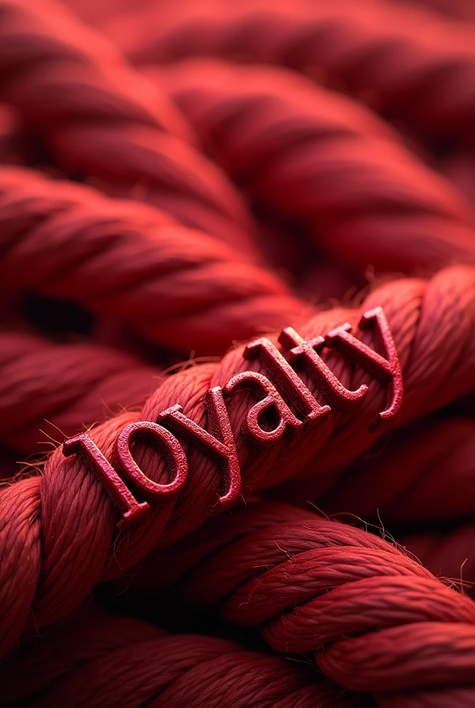 Red thread with the word loyalty embedded in it