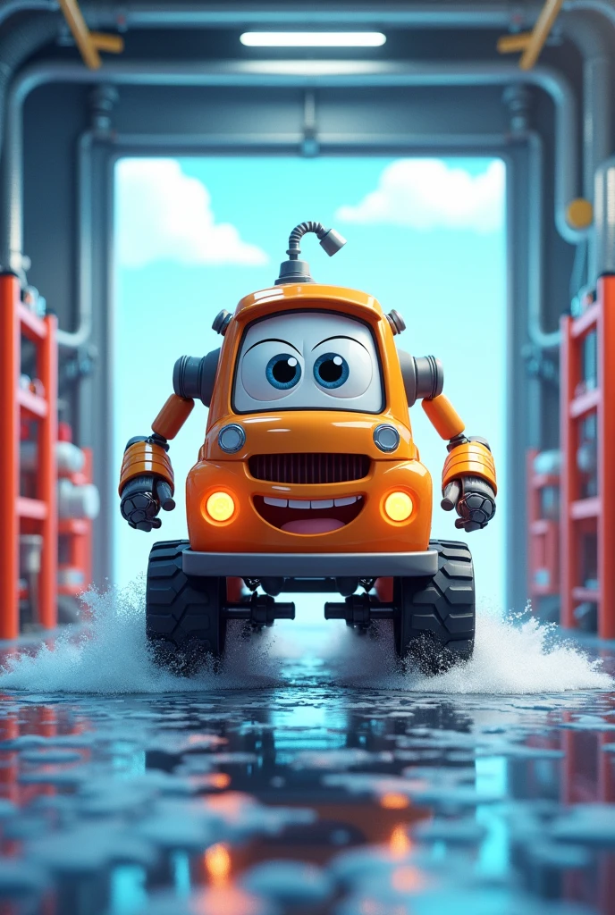 Animated car washer 
