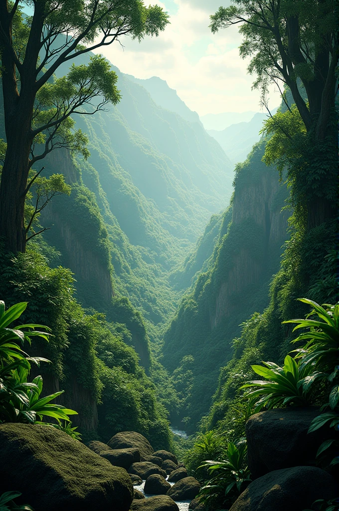 Amazon forest，Dense forest，Layers of mountains，Depth of Field